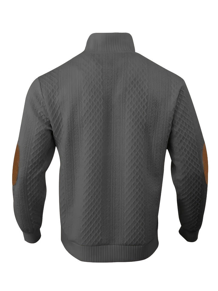 Men's Classic Stand Collar Henley Sweater