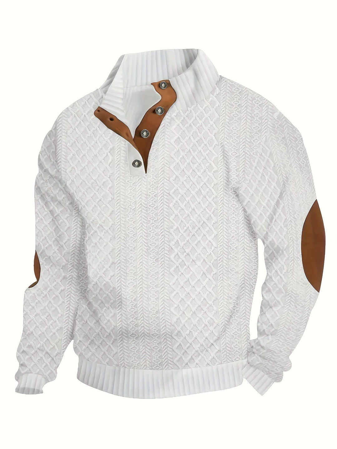 Men's Classic Stand Collar Henley Sweater