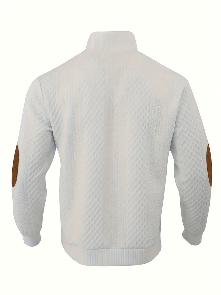 Men's Classic Stand Collar Henley Sweater