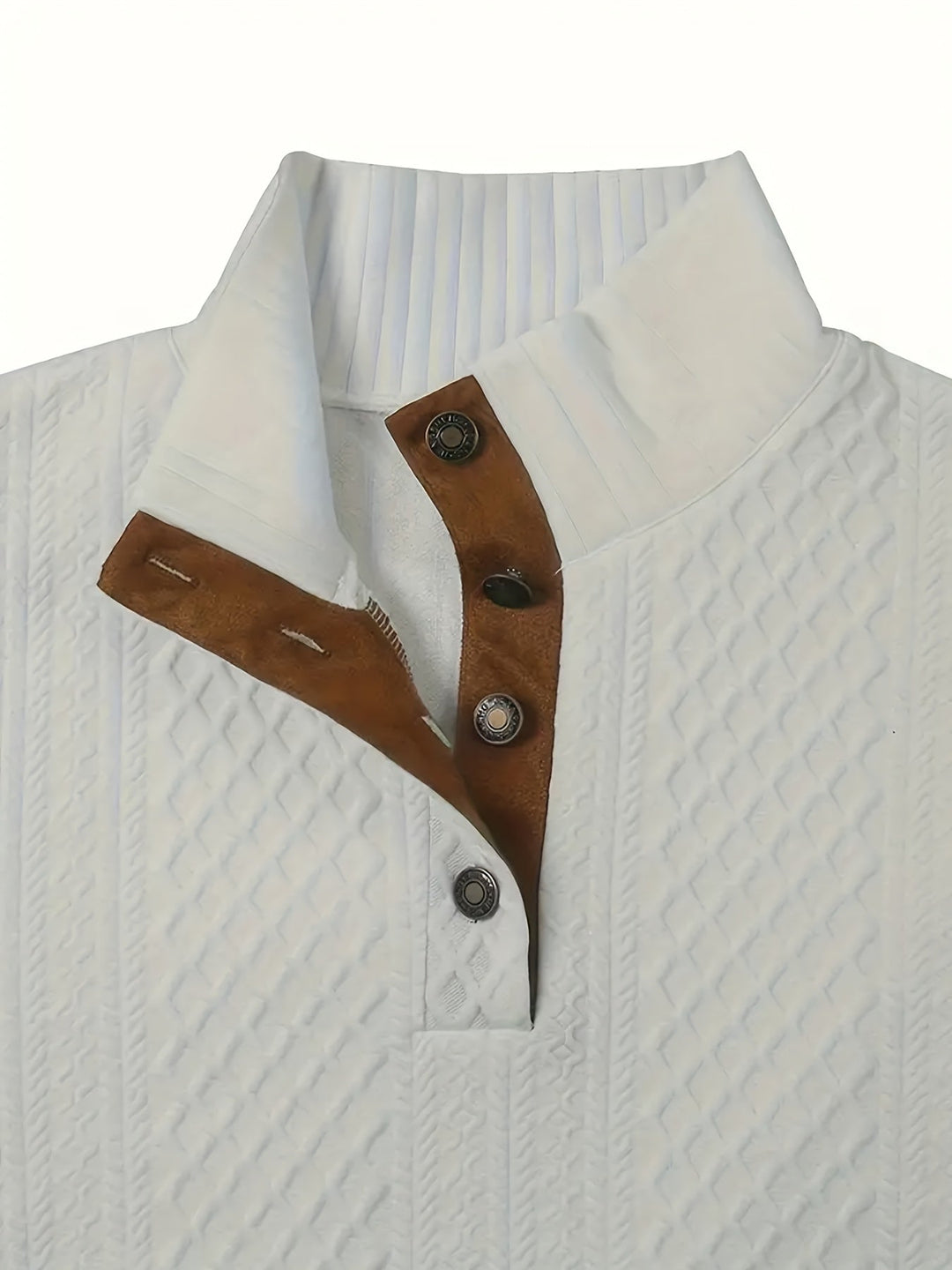 Men's Classic Stand Collar Henley Sweater