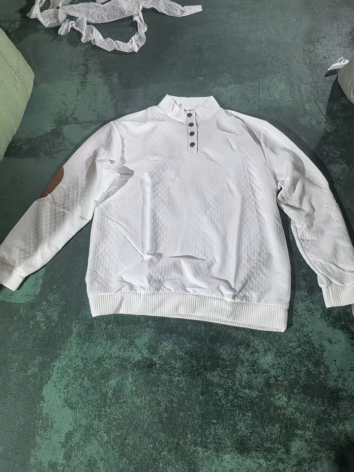 Men's Classic Stand Collar Henley Sweater