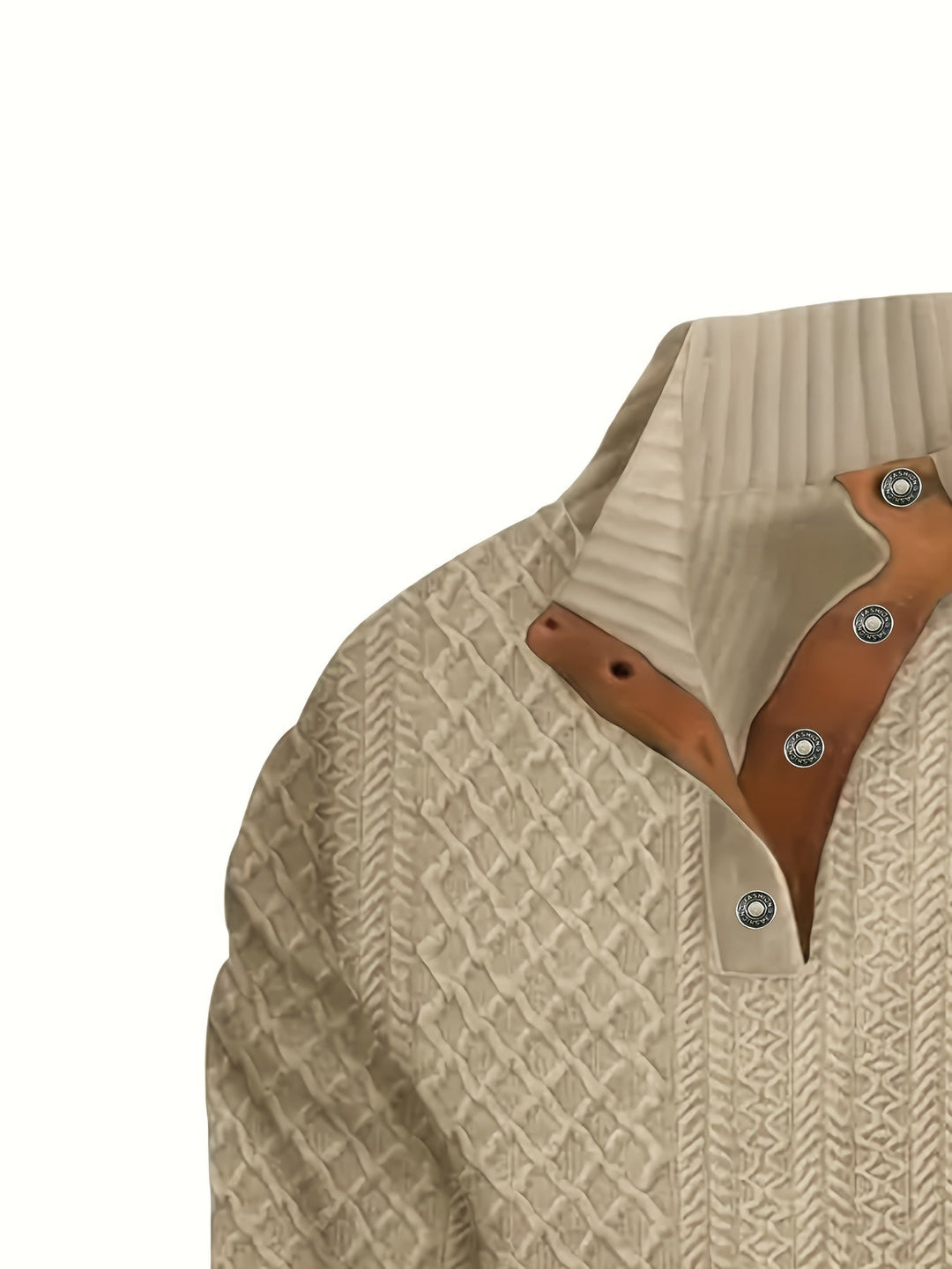 Men's Classic Stand Collar Henley Sweater