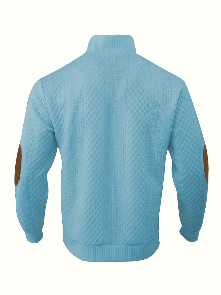 Men's Classic Stand Collar Henley Sweater