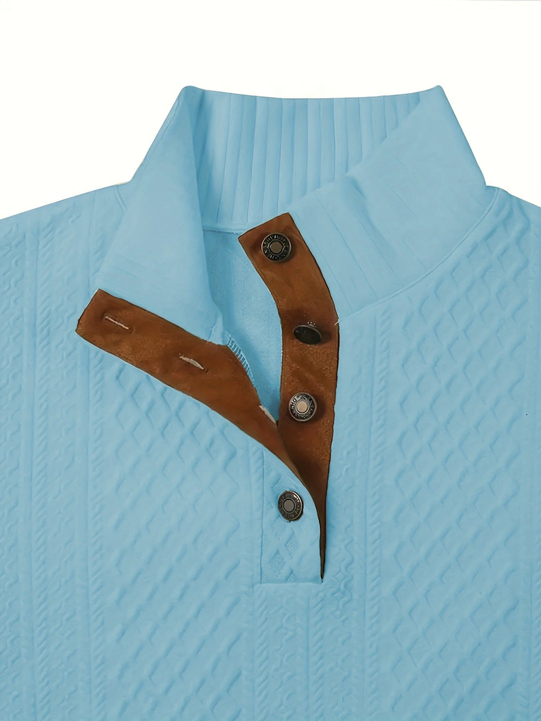 Men's Classic Stand Collar Henley Sweater
