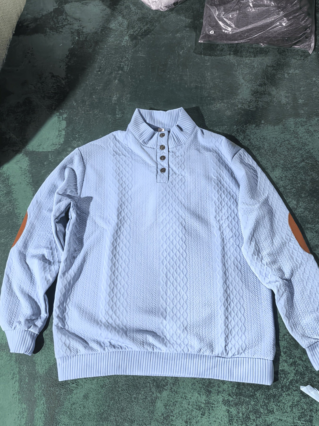 Men's Classic Stand Collar Henley Sweater
