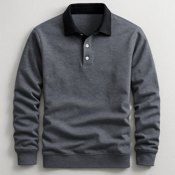 Herren-Langarm-Poloshirt