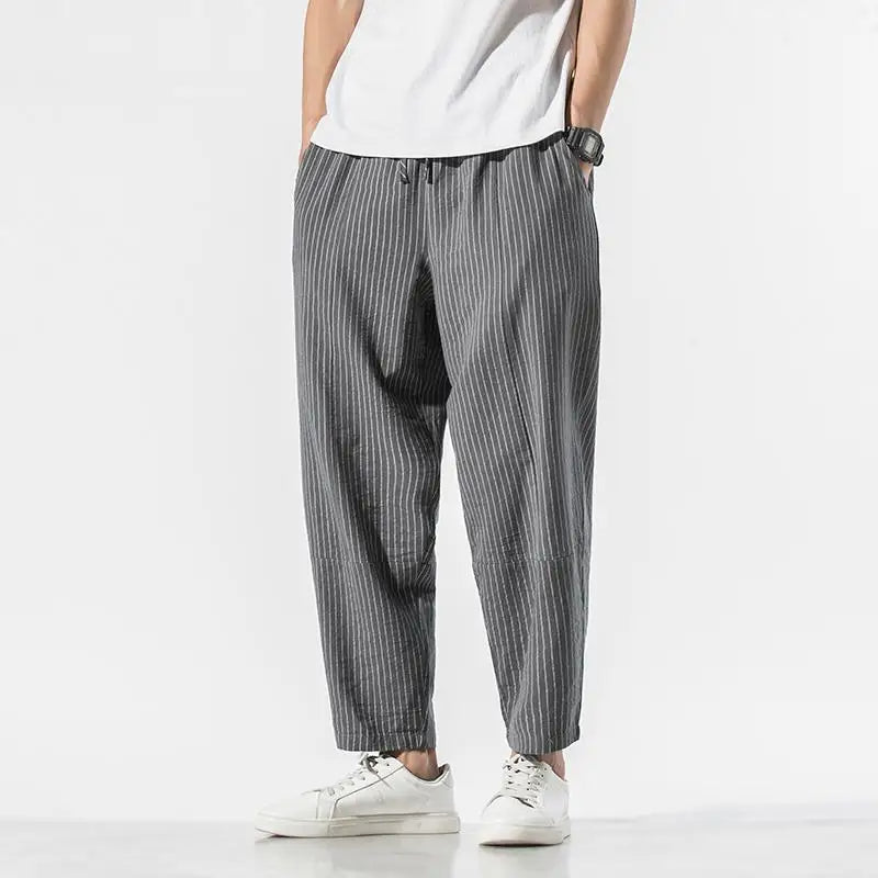 Men's Pinstripe Joggers - Stylish and Comfortable Activewear-The Yellow Prime