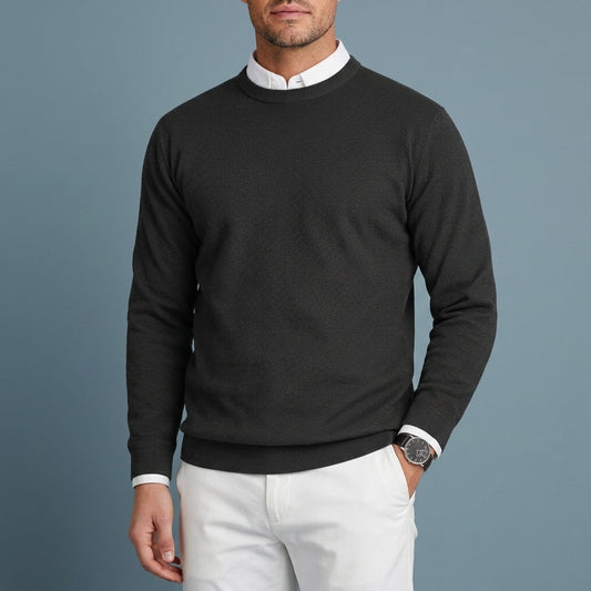 Pull à col rond côtelé pour homme – Un indispensable douillet pour l’automne et l’hiver
