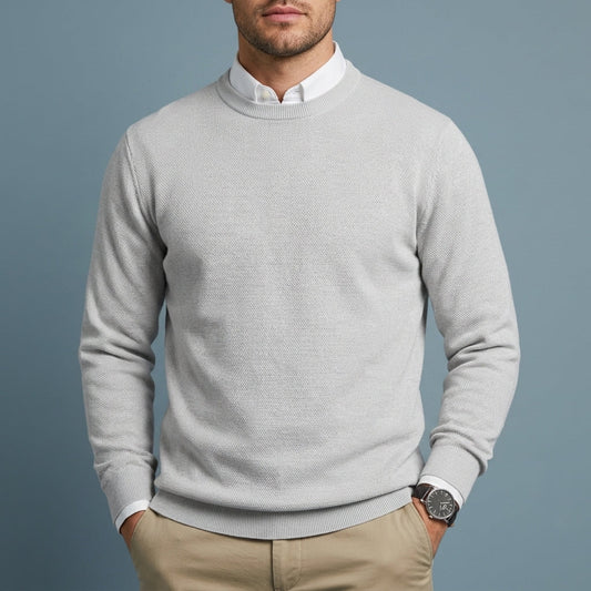 Pull à col rond côtelé pour homme – Un indispensable douillet pour l’automne et l’hiver