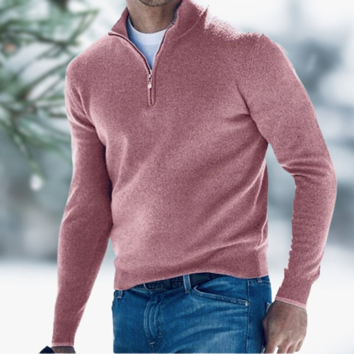 Men's Classic Quarter-Zip Knit Sweater