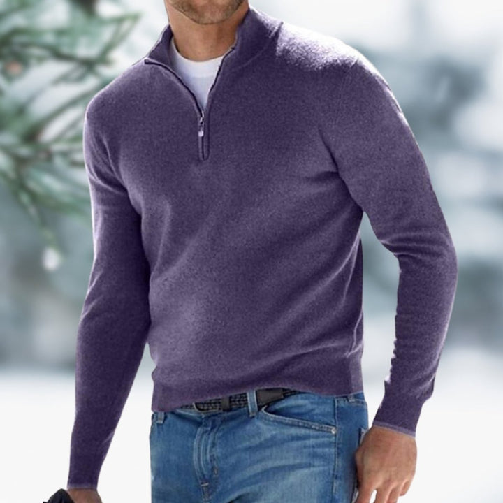Men's Classic Quarter-Zip Knit Sweater