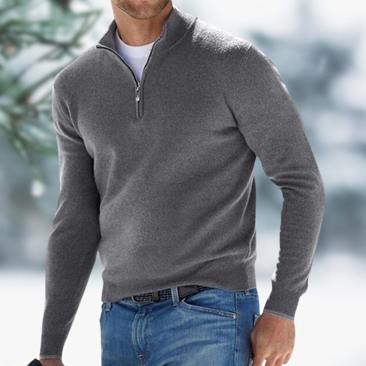 Men's Classic Quarter-Zip Knit Sweater
