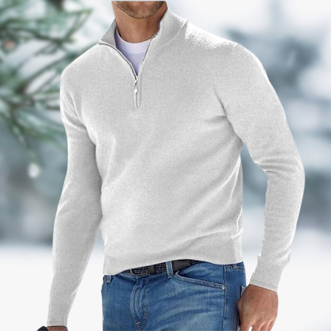 Men's Classic Quarter-Zip Knit Sweater
