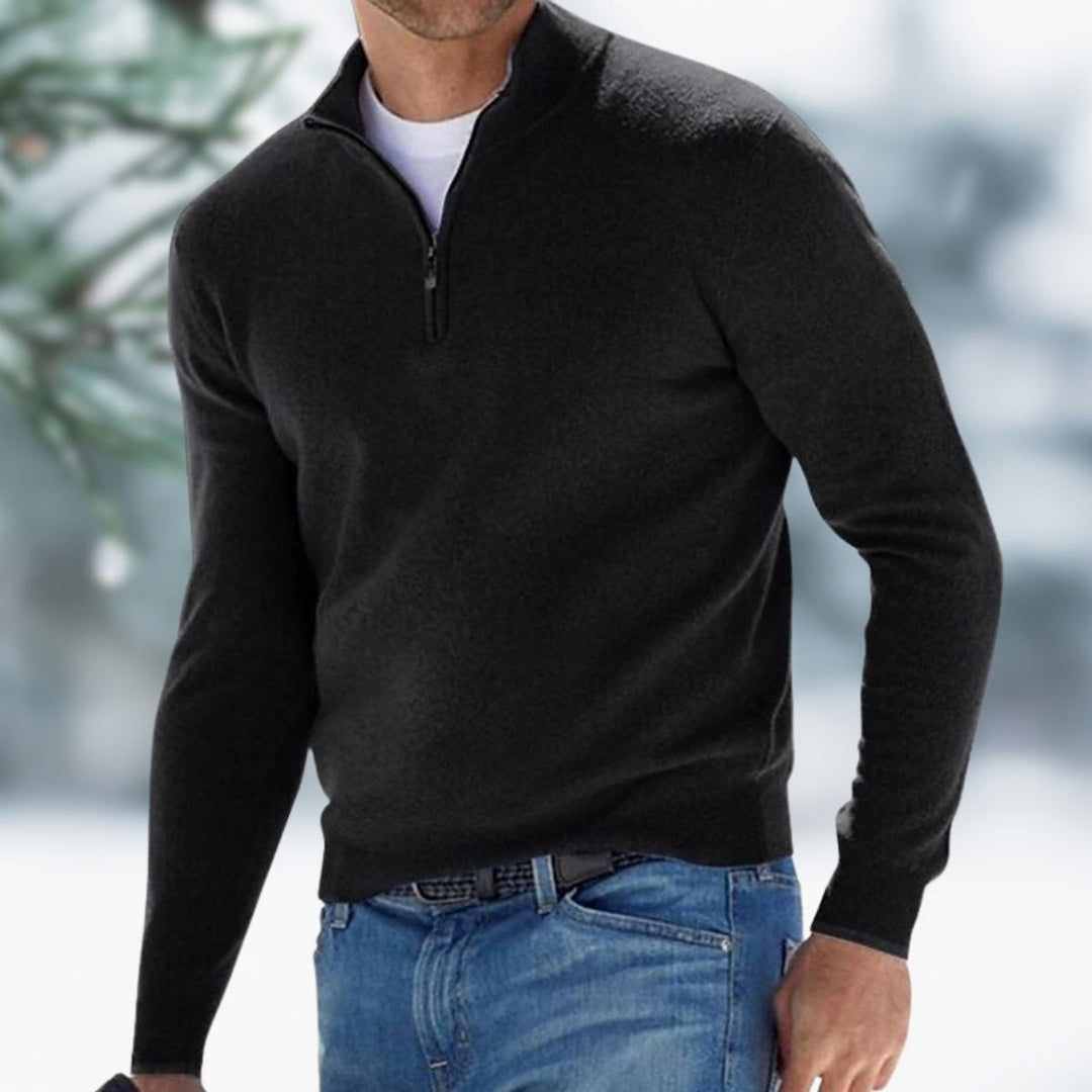 Men's Classic Quarter-Zip Knit Sweater
