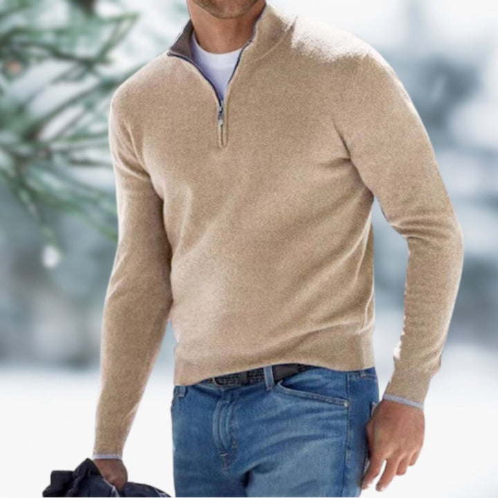 Men's Classic Quarter-Zip Knit Sweater