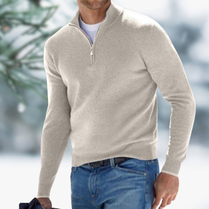 Men's Classic Quarter-Zip Knit Sweater
