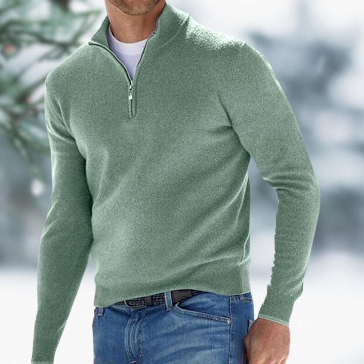Men's Classic Quarter-Zip Knit Sweater