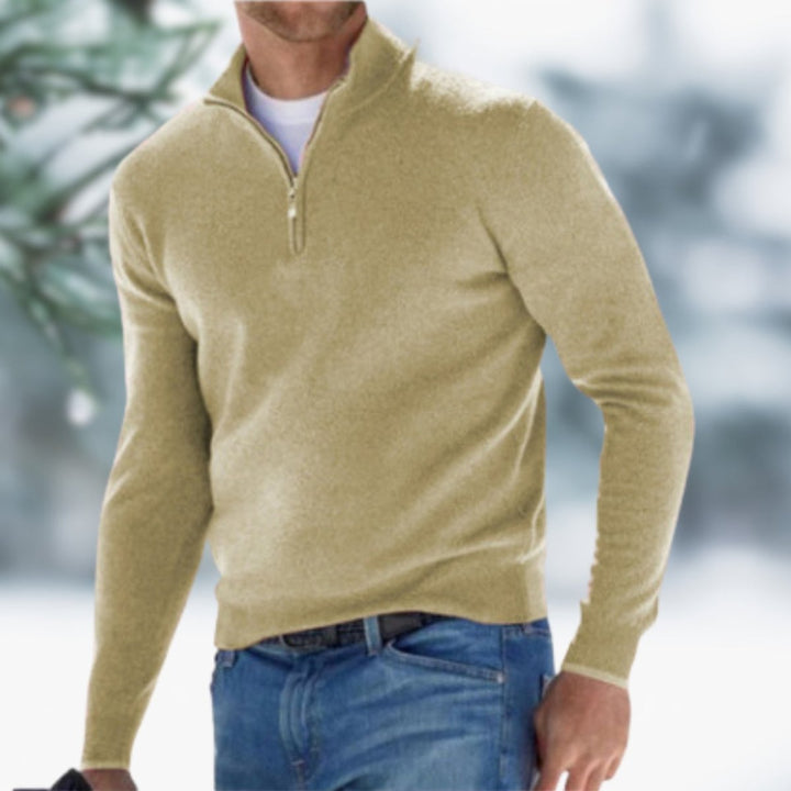 Men's Classic Quarter-Zip Knit Sweater