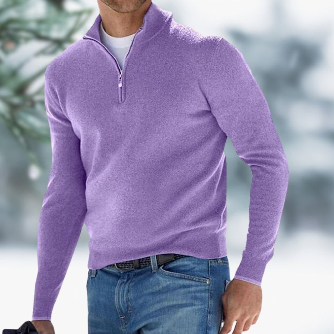 Men's Classic Quarter-Zip Knit Sweater