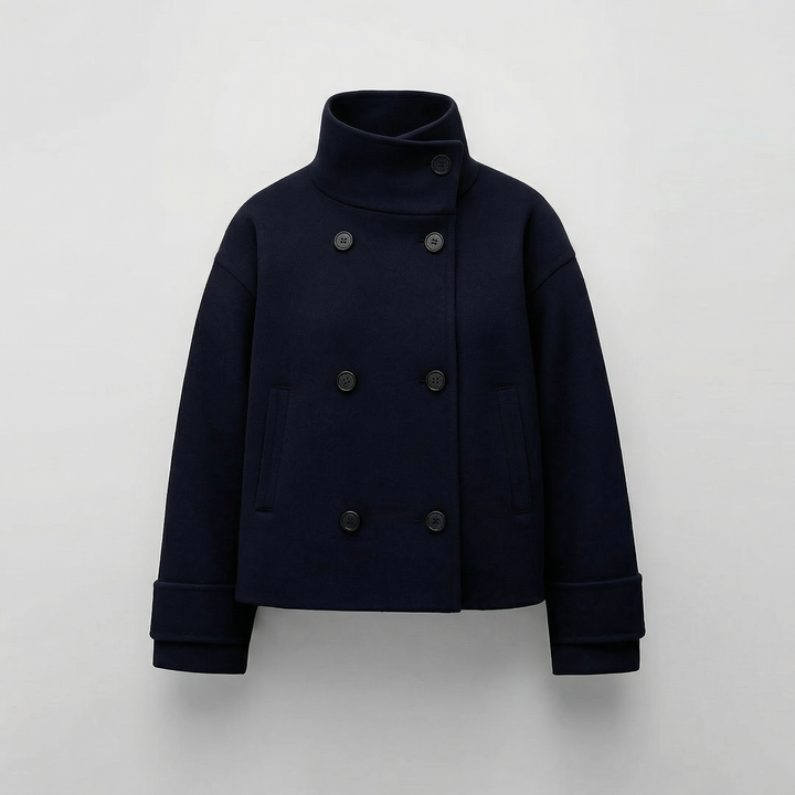 Women's Double Breasted Short Coat for Stylish Winter Wear