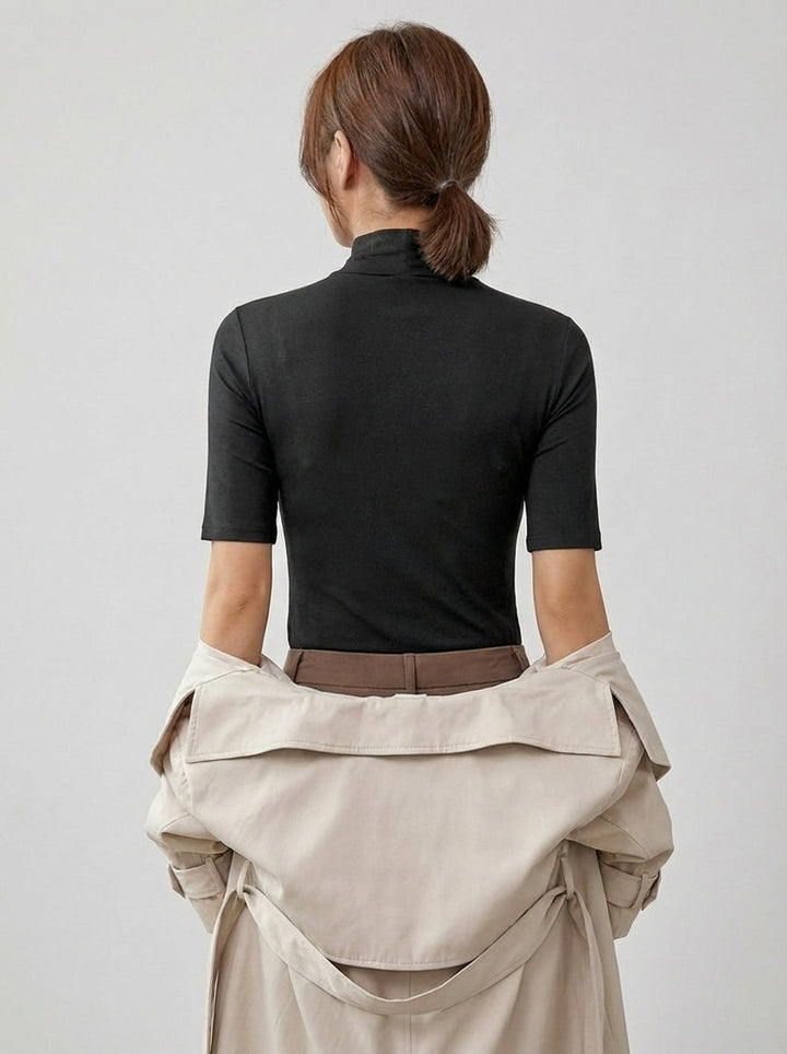 Women's Ultra-Thin Seamless Turtleneck Top