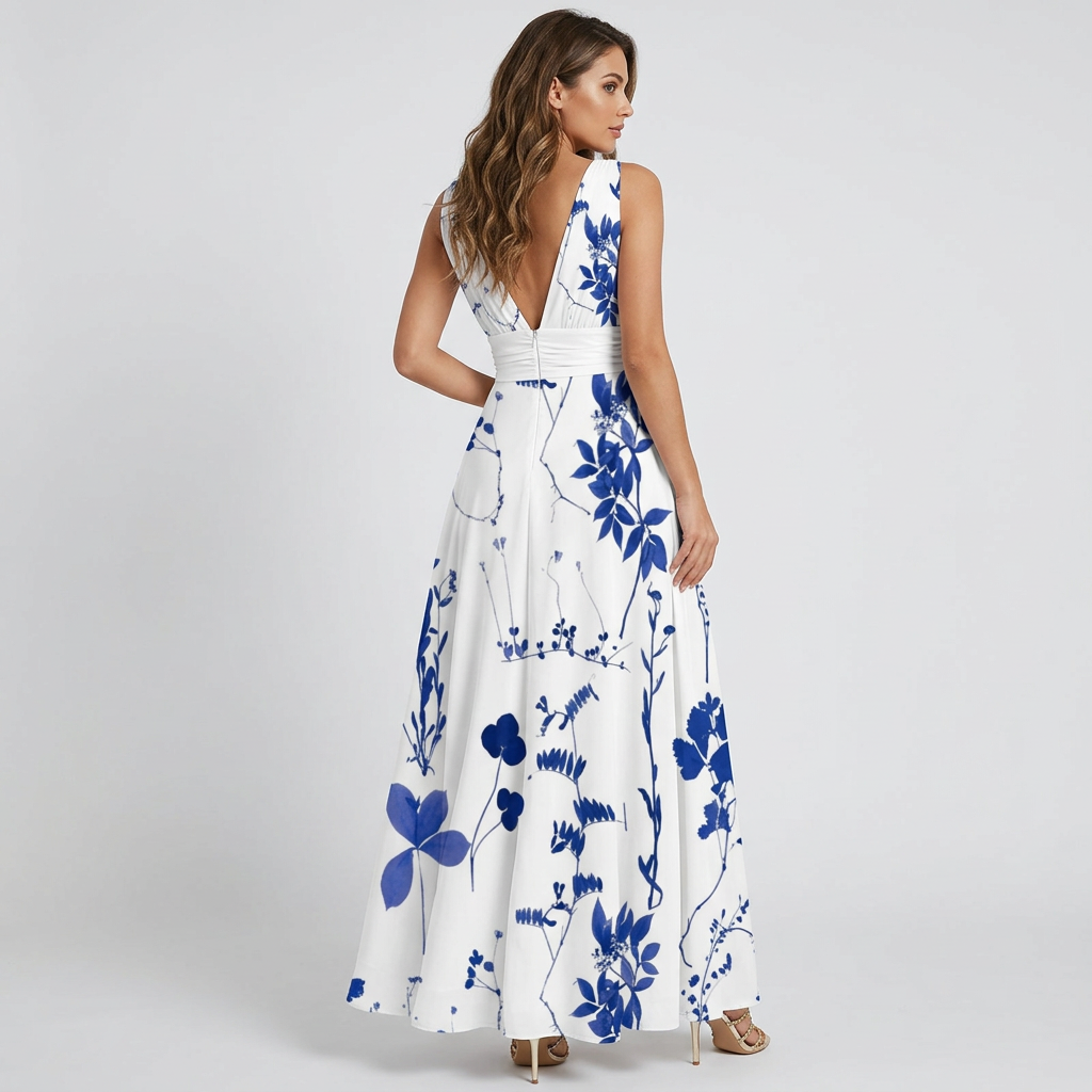 Mary | Women's Floral Maxi Dress for Wedding Guests-The Yellow Prime