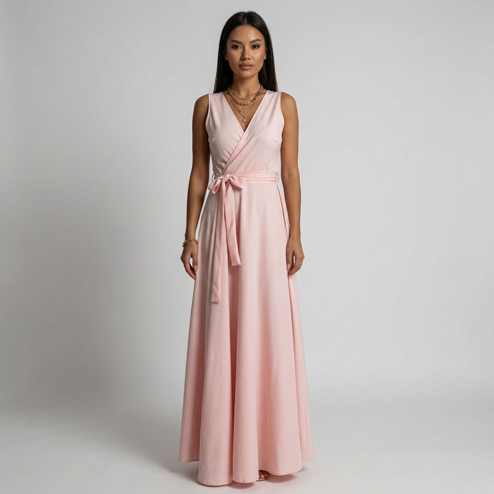 Samantha | Elegant Wrap Dress for Women's Wedding Guests-The Yellow Prime