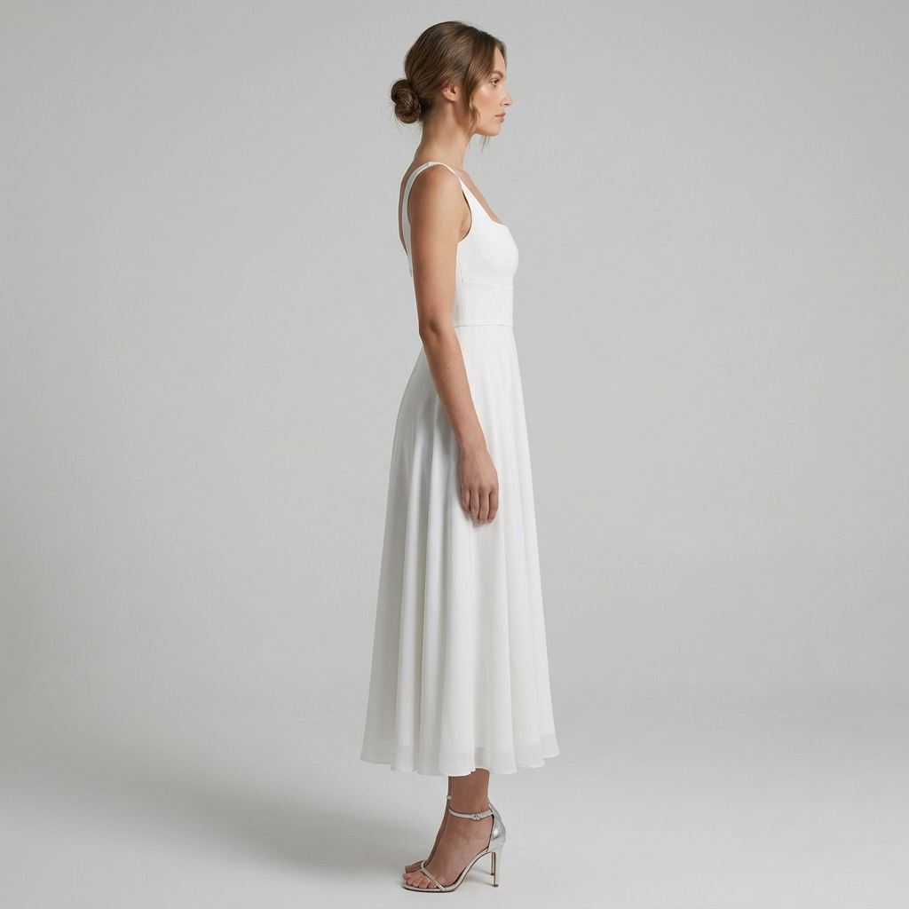 Victoria | Women's Elegant Square Neck Wedding Guest Dress-The Yellow Prime