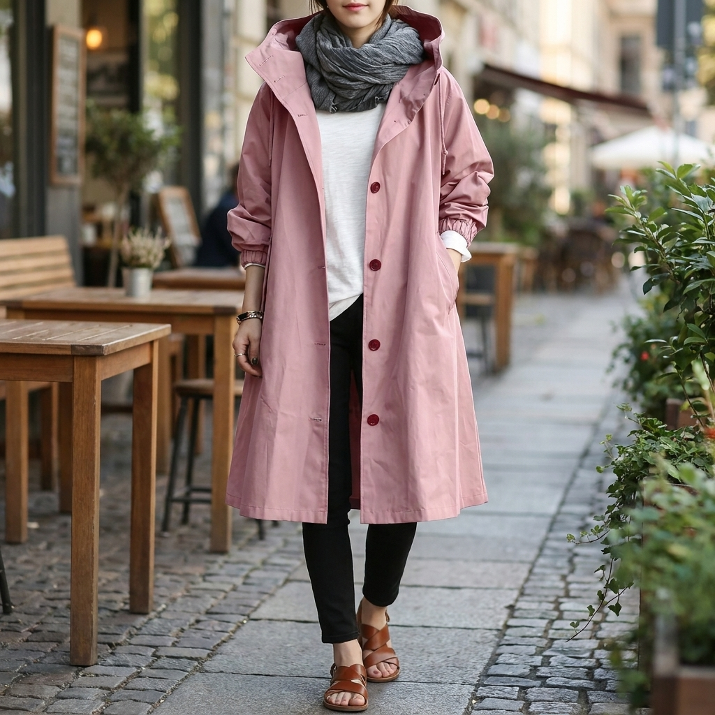 Women's Trendy Rain Jacket – Stylish Outerwear for Wet Weather