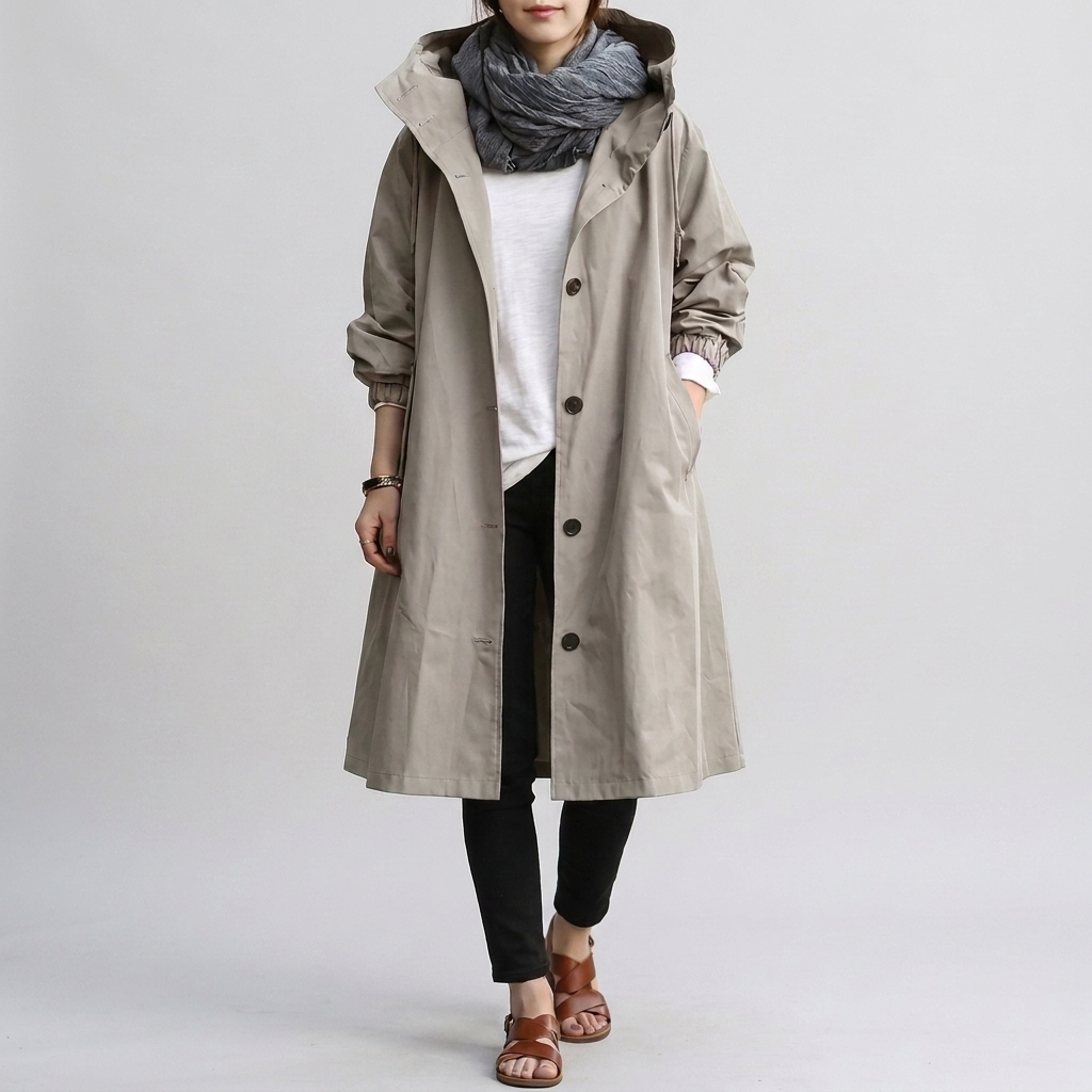 Women's Trendy Rain Jacket – Stylish Outerwear for Wet Weather