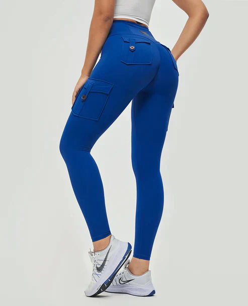Jeana | Women's High-Quality High Waist Cargo Leggings-The Yellow Prime