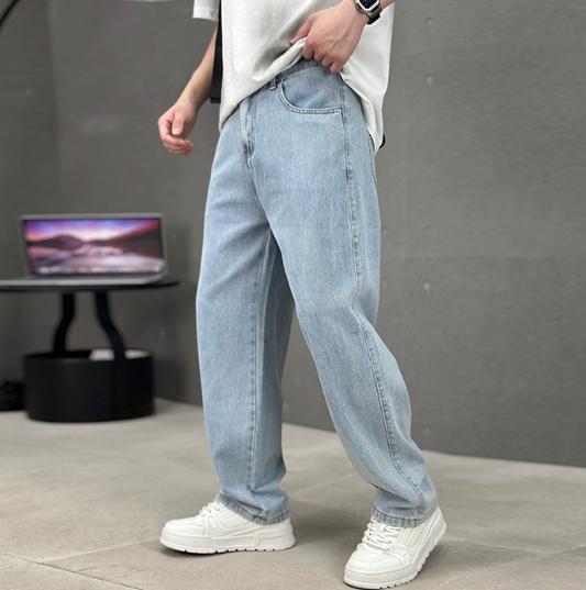 Men's Spring Loose Straight-Fit Denim Jeans – Everyday Essential