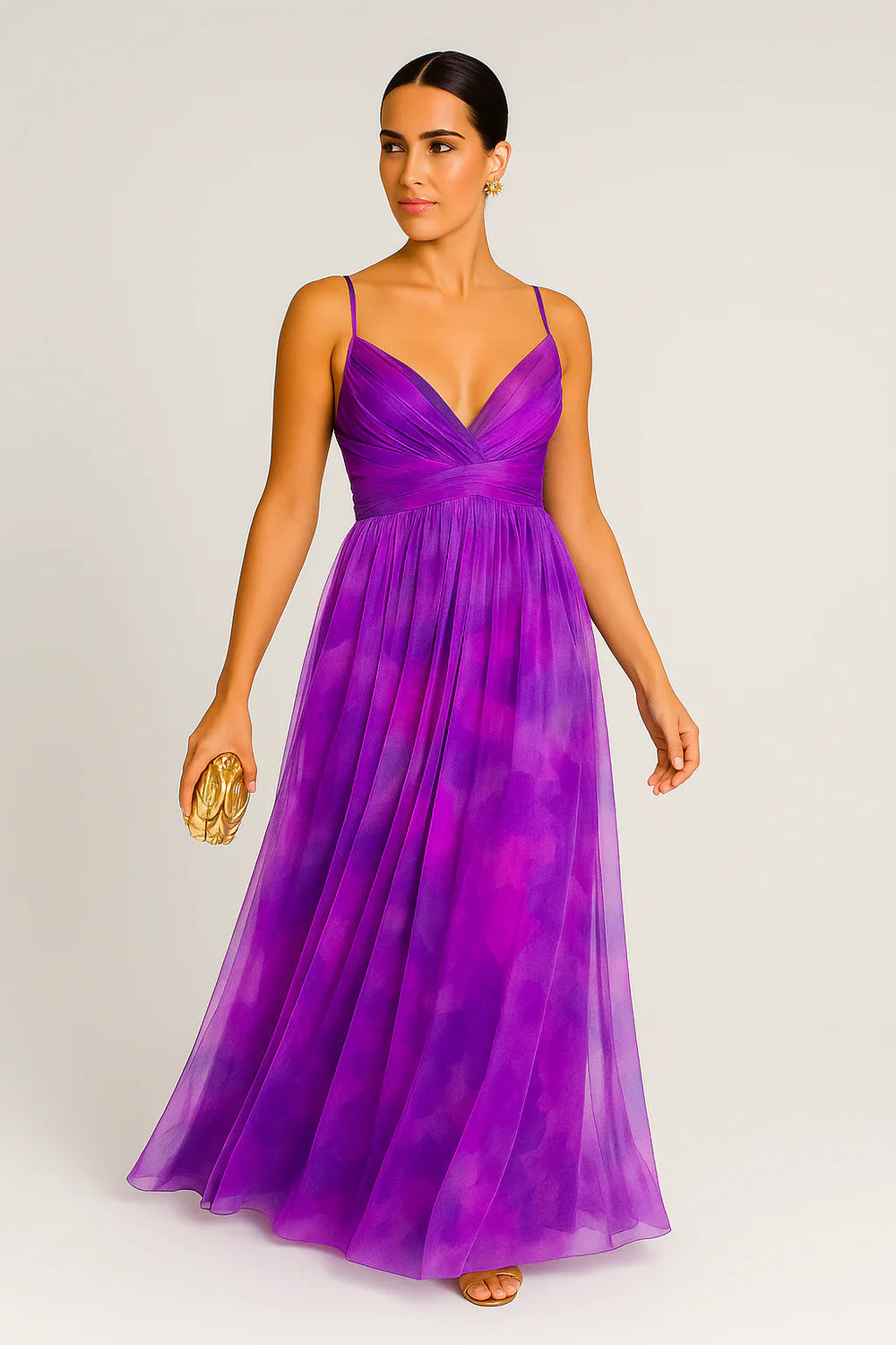 Women's Floral Maxi Dress – Flowing Silhouette with Vibrant Print-The Yellow Prime