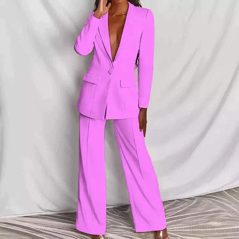 Women's Stylish Blazer and Pants Set for Chic Outfits-The Yellow Prime