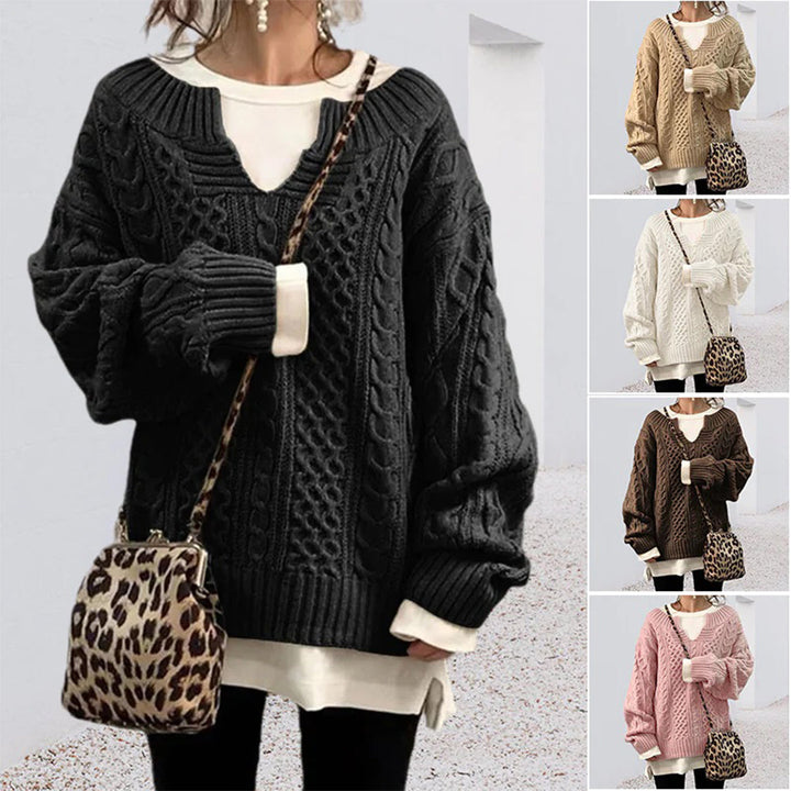 Women's Soft Knit Comfort Sweater with Warm Lining