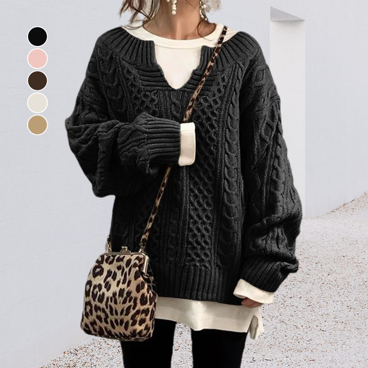 Women's Soft Knit Comfort Sweater with Warm Lining