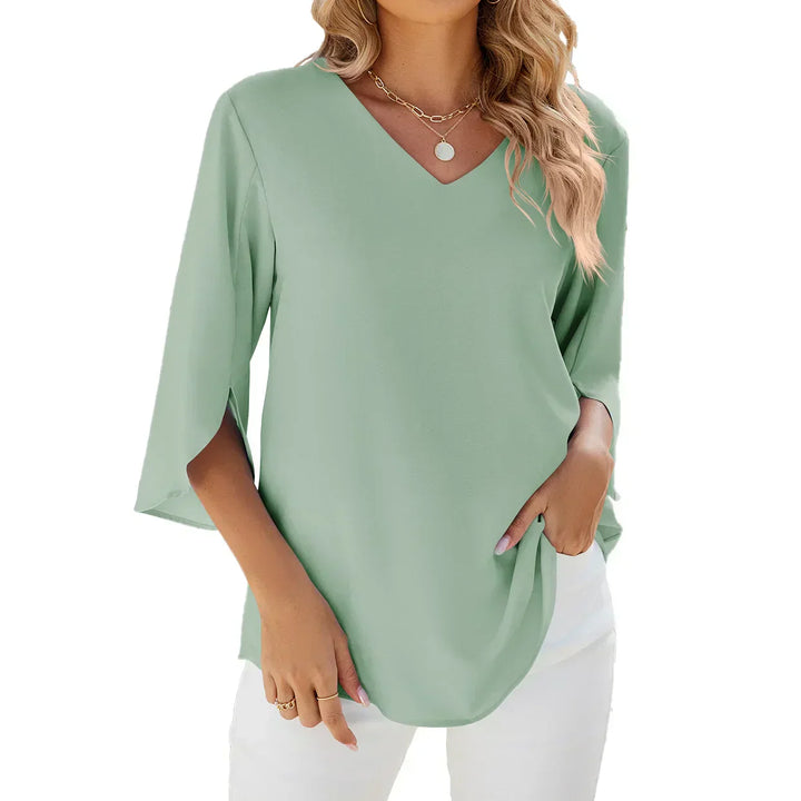 Women's Unique V-Neck Blouse-The Yellow Prime