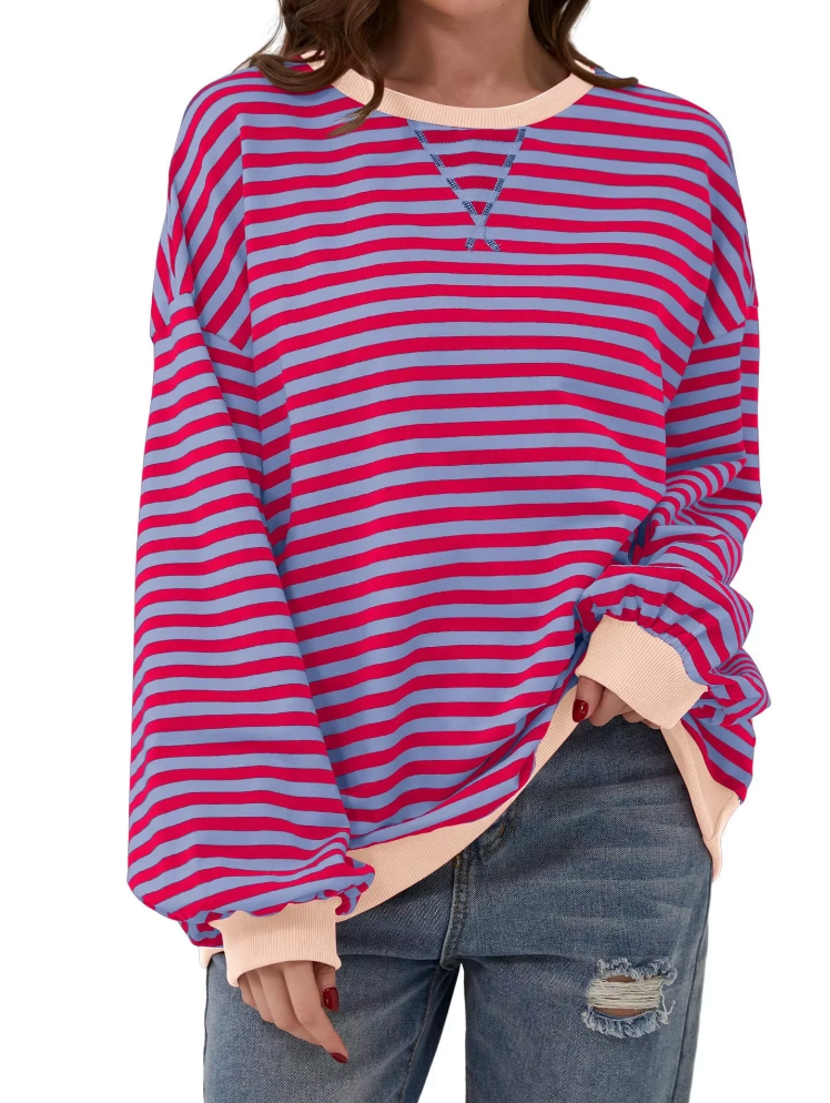 Women's Soft Fabric Striped Sweater