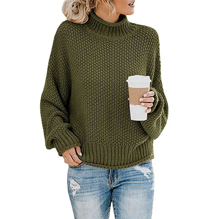 Women's Cozy Turtleneck Sweater with Long Sleeves