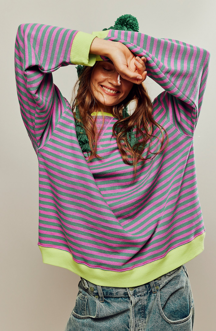 Women's Soft Fabric Striped Sweater