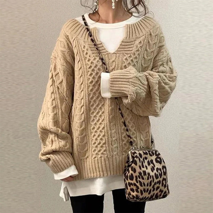 Women's Soft Knit Comfort Sweater with Warm Lining