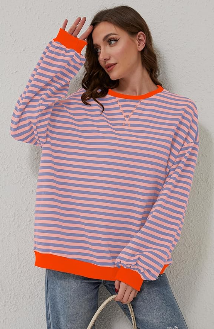 Women's Soft Fabric Striped Sweater