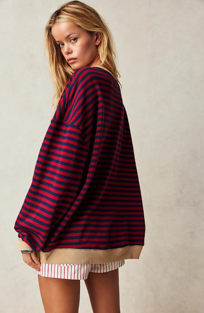 Women's Soft Fabric Striped Sweater
