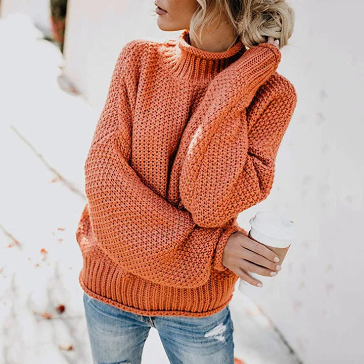 Women's Cozy Turtleneck Sweater with Long Sleeves