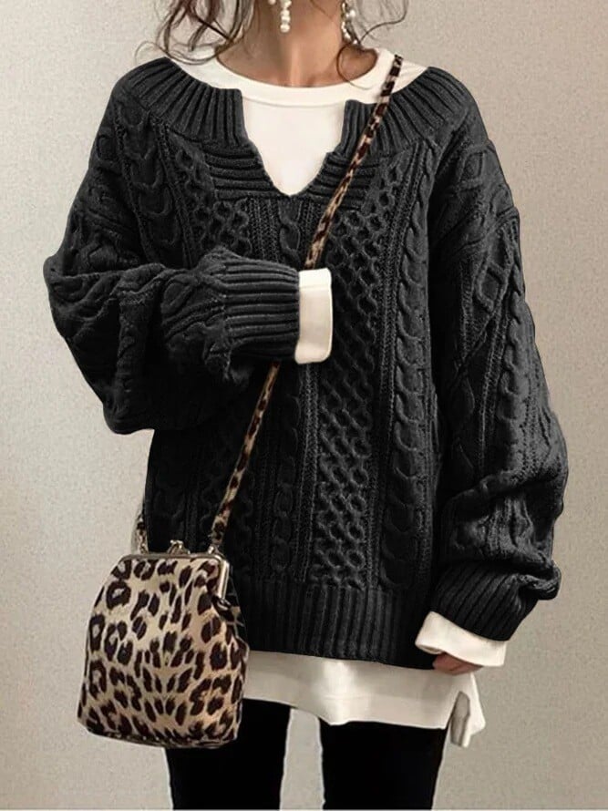 Women's Soft Knit Comfort Sweater with Warm Lining