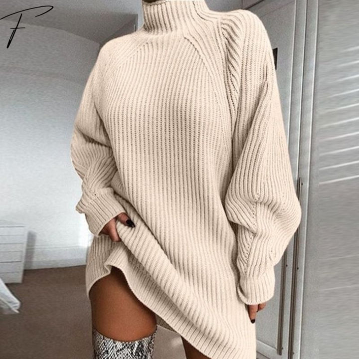 Women's Comfortable Polo Collar Sweater Dress