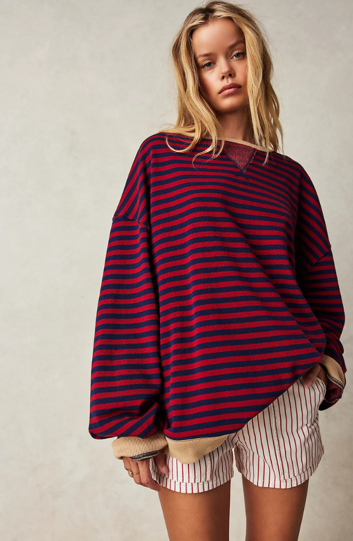 Women's Soft Fabric Striped Sweater
