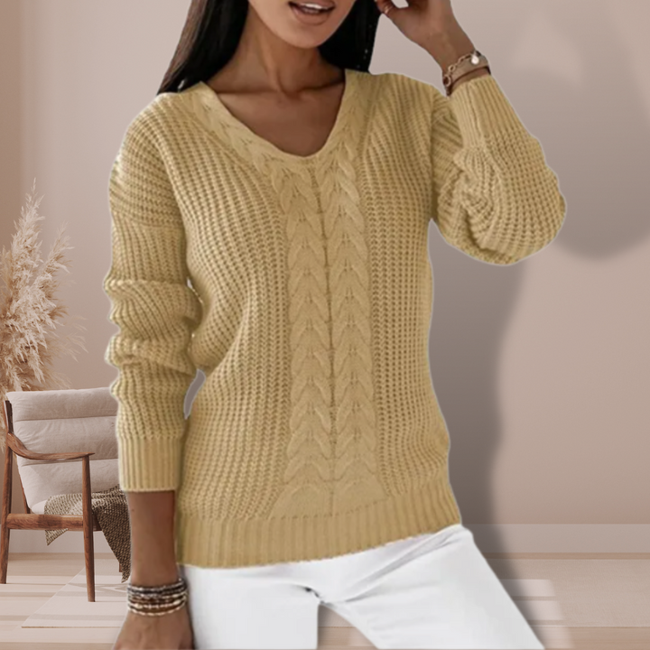 Women's Soft Knitted Sweater with Fine Texture
