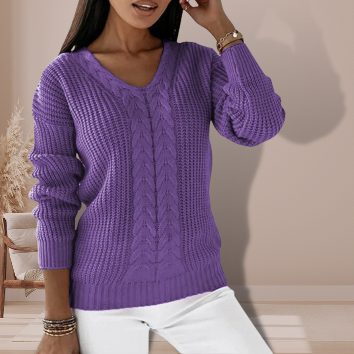Women's Soft Knitted Sweater with Fine Texture