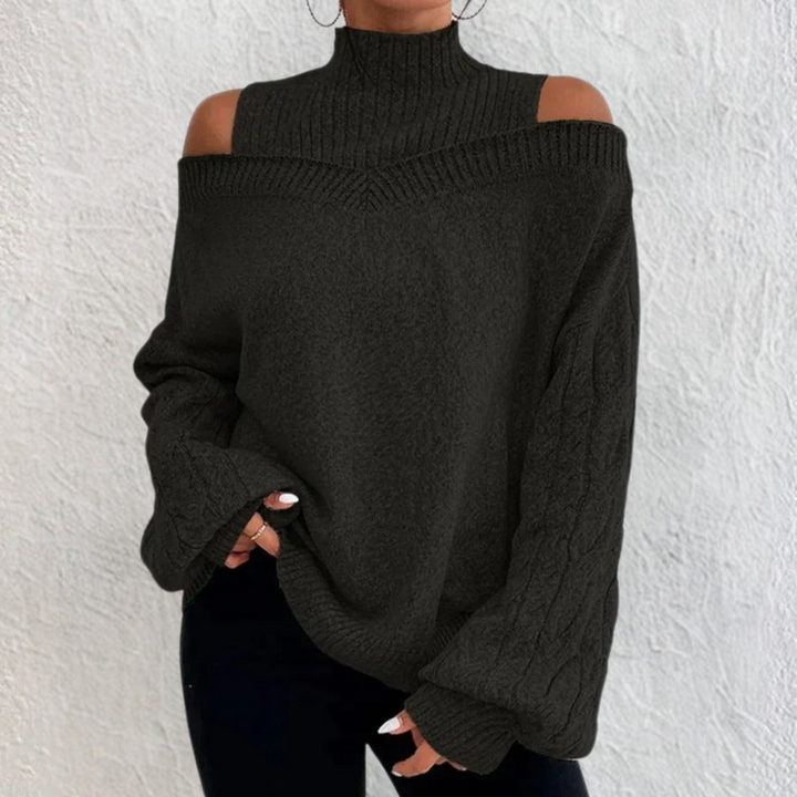 Women's Elegant Round Neck Sweater with Long Sleeves